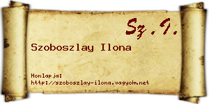 Szoboszlay Ilona névjegykártya