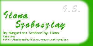 ilona szoboszlay business card